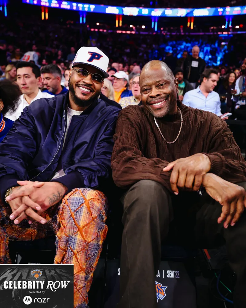 比分直播-两位伟大的球员！尼克斯社媒晒安东尼与尤因今日场边合影